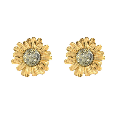 Silver  earrings with amber  - Margaret