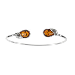 Silver bracelet with amber
