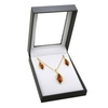 Silver set with amber