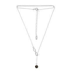 Silver necklace with amber