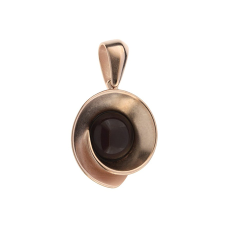 Silver pendant with amber