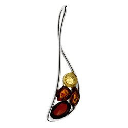 Silver pendant with amber