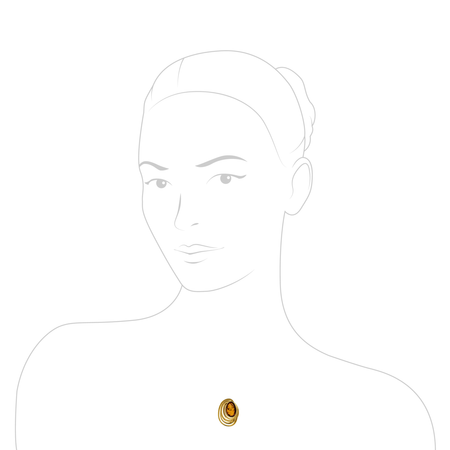 Silver pendant with amber