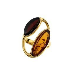 Pierścionek srebrny z bursztynem