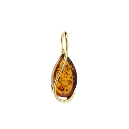 Gold pendant with amber