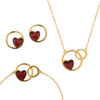 Silver necklace with amber - heart
