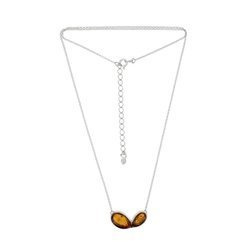 Silver necklace with amber
