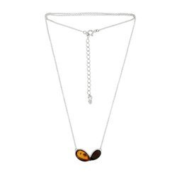Silver necklace with amber