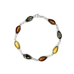 Silver bracelet with amber
