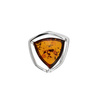 Silver pendant with amber