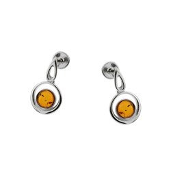 Silver earrings with amber
