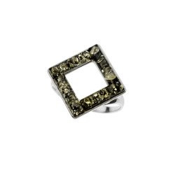 Silver ring with amber