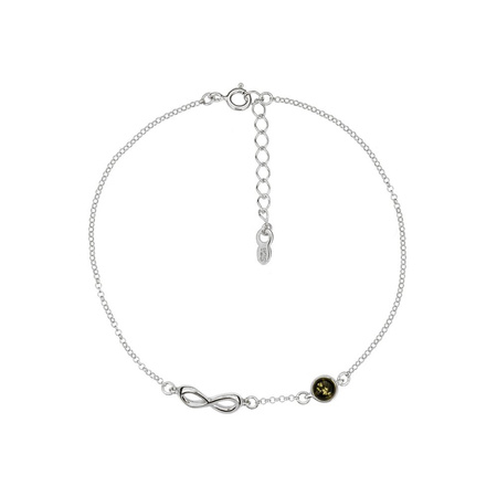 Silver bracelet with amber