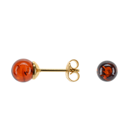 Silver earrings with amber