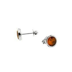 Silver earrings with amber