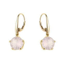 Gold earrings with rose quartz
