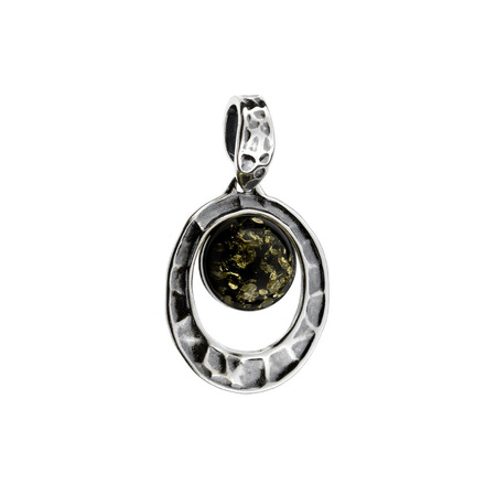 Wisiorek srebrny z bursztynem