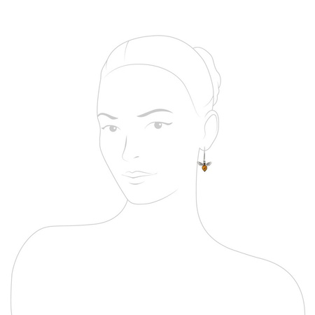 Silver earrings with amber
