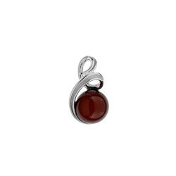 Silver pendant with amber