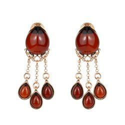 Silver earrings with amber
