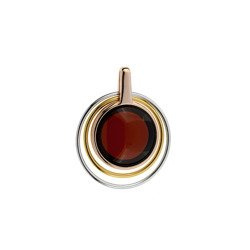 Silver pendant with amber