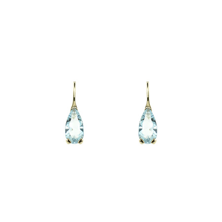 Gold earrings with blue topaz