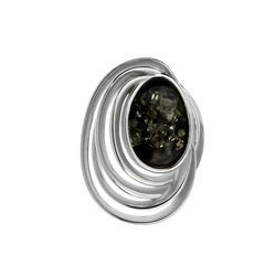 Silver pendant with amber