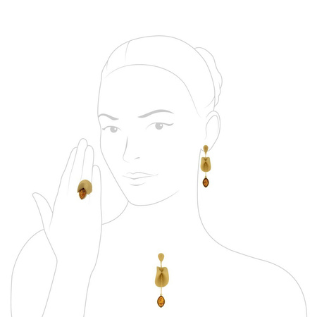 Kolczyki srebrne z bursztynem