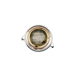Silver ring with labradorite