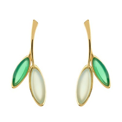 Silver earrings with agat aqua