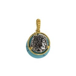 Silver pendant with turquoise