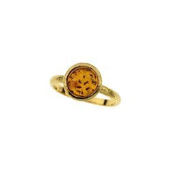 Silver ring with amber