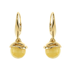 Silver earrings with amber