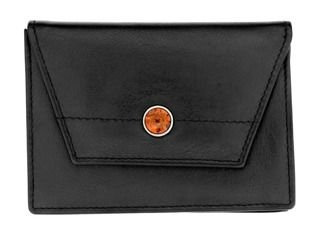 Business card holder with amber