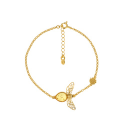 Silver bracelet with amber