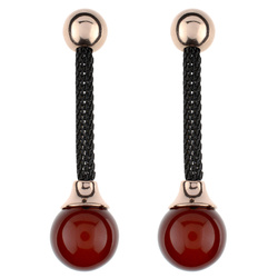 Kolczyki Qule srebrne z bursztynem