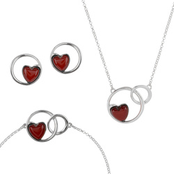 Silver necklace with amber