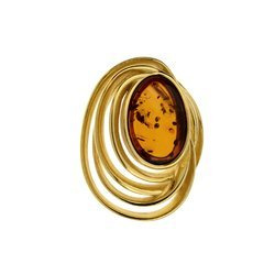 Silver pendant with amber