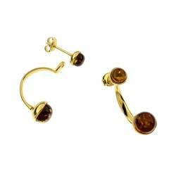 Silver earrings with amber