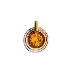 Silver pendant with amber