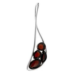 Silver pendant with amber