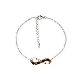 Silver bracelet with amber