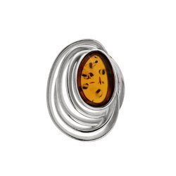 Silver pendant with amber