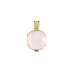 Gold pendant with rose quartz
