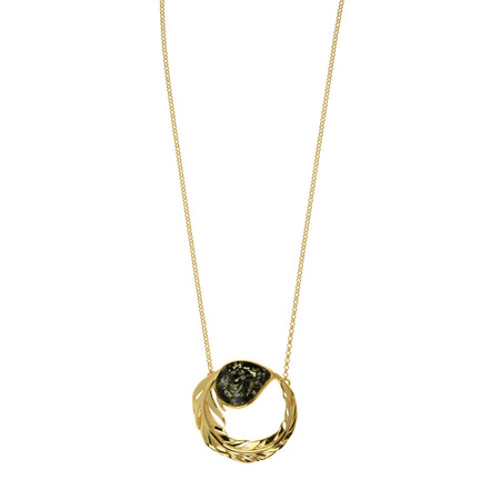 Silver necklace with amber