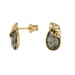 Silver earrings with amber