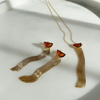 Silver necklace with amber