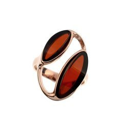 Silver ring with amber