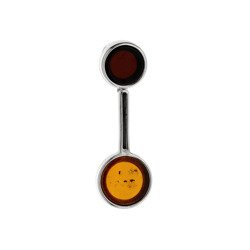 Silver pendant with amber