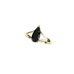 Gold ring with black agate